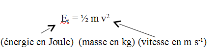 formule de l'energie cinetique